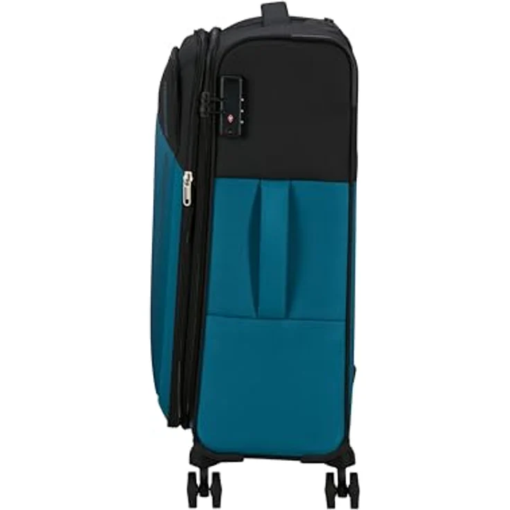 American Tourister Daring Dash - Spinner M, Erweiterbar Koffer, 66.5 cm, 67/75 L, Schwarz/Blau – Bild 3