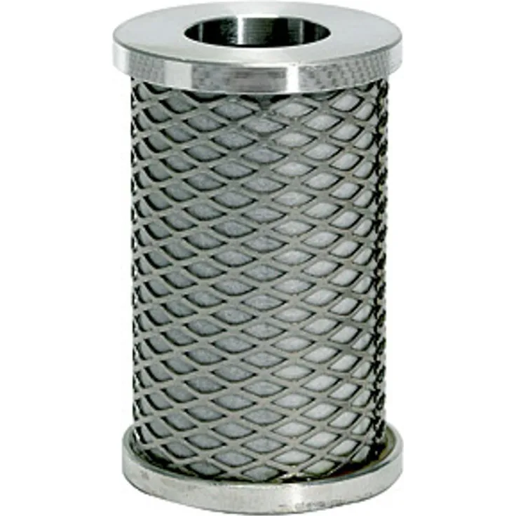 Riegler Aktivkohlefilterelement für Aktivkohlefilter, G 1/4, G 3/8, G 1/2, bindemittelfreies Mikrofaservlies, Aluminium-Endkappen