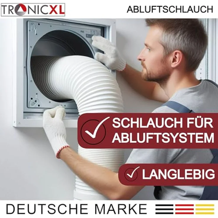TronicXL PVC Abluftschlauch Ø 100 / 102mm 6m für Trockner 100er Klimaanlage Dunstabzugshaube Wäschetrockner Grow - Flexibler und stabiler Abluftschlauch, PVC Material - 100 / 102mm Durchmesser - 6m Länge – Bild 3