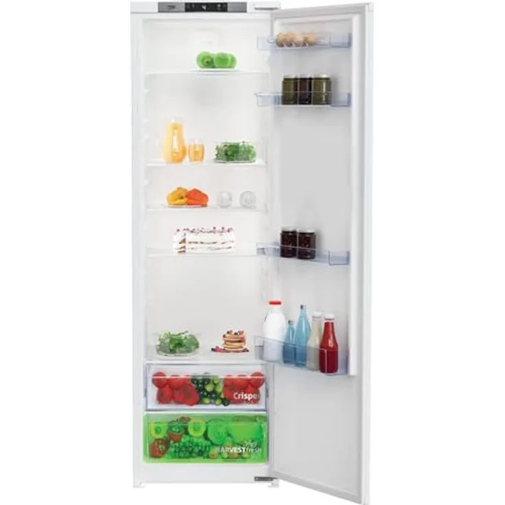 Beko BSSA315E4SFN, 1-türiger integrierter Kühlschrank mit 309 l, LCD-Bildschirm, HarvestFresh Technologie und Schnellkühlfunktion