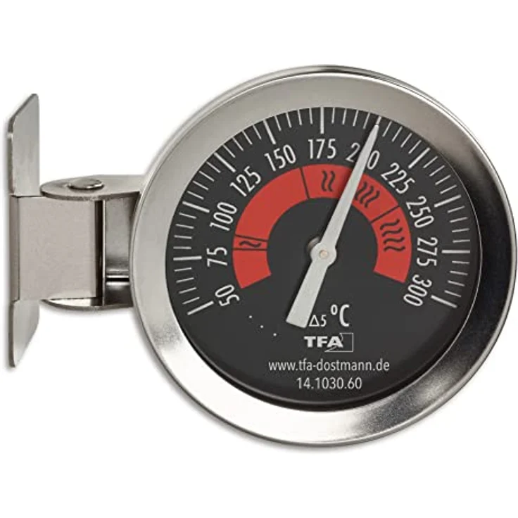 TFA Dostmann Backofenthermometer analog 14.1030.60 zur Temperaturüberwachung des Backofen aus Edelstahl zum Hängen oder Stellen bis 300Degree C Silber – Bild 2