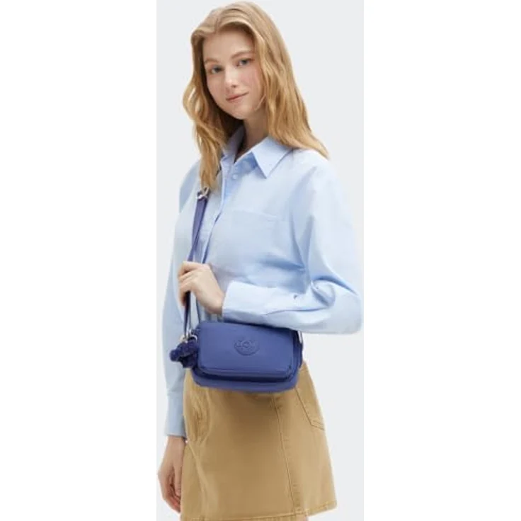 Kipling Abanu Umhängetasche 20 cm, robuste Polyamid-Tasche mit verstellbarem Riemen, Blau – Bild 7
