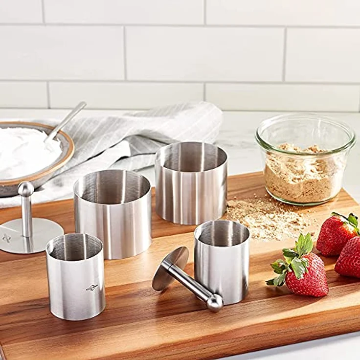 Küchenprofi Dessert- und Speisenringe 6-teilig , Ø 7,5 cm, Ø 5 cm , Anrichteringe , Speiseringe Set , Anrichten von Speisen , Dessert Ringe , Törtchen Formen , Dessert Formen – Bild 3