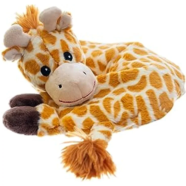 Habibi Plush Premium –1743 Nackenhörnchen Giraffe, mit herausnehmbarem Körnerkissen - Wärmestofftier/Wärmekissen zum Erwärmen in der Mikrowelle/Backofen