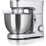 HEINRICHS Küchenmaschine Knetmaschine Teigmaschine Rührmaschine 1500W Küchengerät Rührbesen Knethaken Schneebesen 6 einstellbare Geschwindigkeiten XXL 8L Edelstahlschüssel geräuscharm ((Silber)