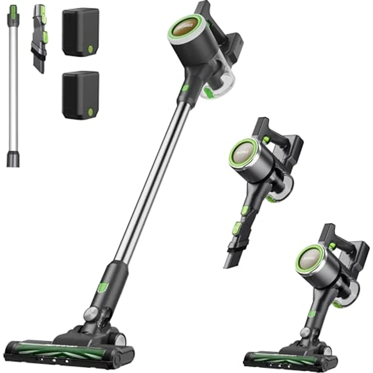 EUREKA NEC370 Akku Staubsauger, kabellos mit 2 herausnehmbaren Batterien, Überlegene Saugkraft & Filtersystem, 40*2 Min Laufzeit, Für Böden/Teppiche/Tierhaare – Bild 1