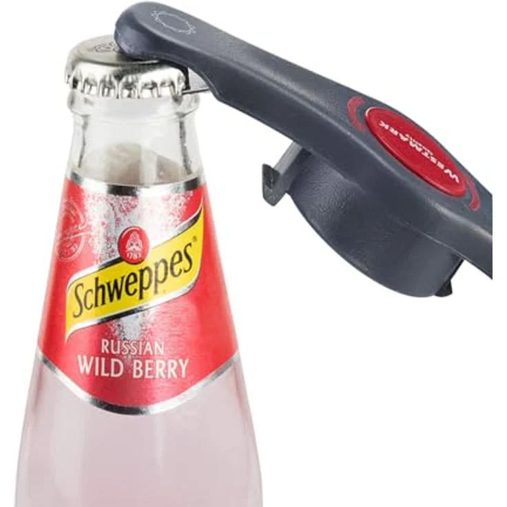Westmark Kombiöffner, Flaschen--Getränkedosenöffner, Länge: 14,7 cm, Kunststoff, Propeller 4 in 1, Schwarz-Rot, 10512280 – Bild 6