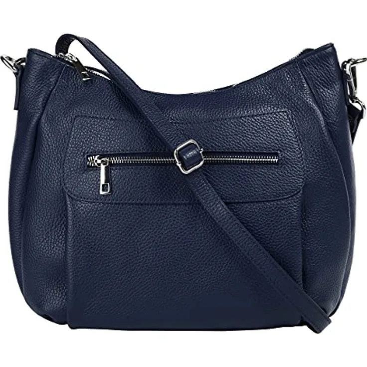 Samantha Look Umhängetasche, echt Leder, Made in Italy, mattes Finish, 7 Zoll Smartphonefach, braun