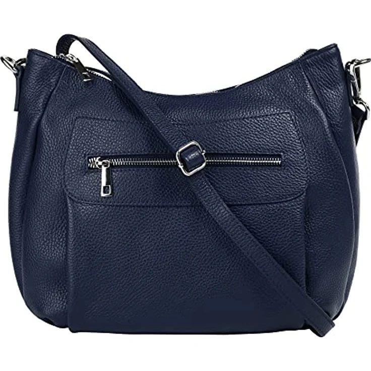Samantha Look Umhängetasche, echt Leder, Made in Italy, mattes Finish, 7 Zoll Smartphonefach, braun – Bild 1