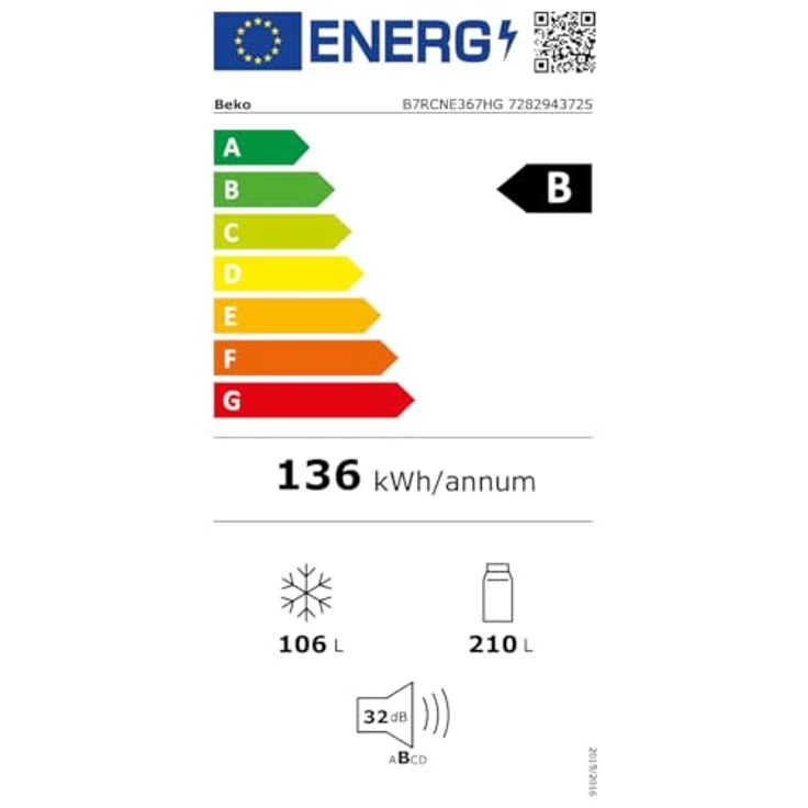 Beko Kühl-/Gefrierkombination 316L NoFrost AeroFlow Multizone B7RCNE367HG, 316 l, Manhattan Gray, ProSmart Inverter Kompressor, 2 Türen – Bild 11