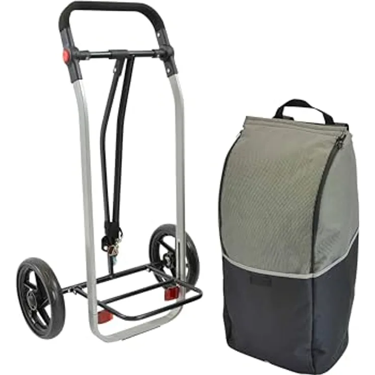 FILMER Fahrrad-Einkaufstrolley, geräumige 50 Liter mit abnehmbarer Tasche und reflektierendem Band, stabiler Aluminiumrahmen, 12" EVA-Kunststoffräder