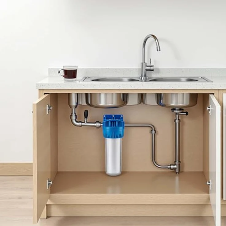 Naturewater NW-BR10A Wasserfilter, 1 Stufen Sedimentfilter mit 5 µ Filterfeinheit, 26,16 mm (3/4") Filtereinsatz, inkl. Wandhalterung und Filterschlüssel – Bild 2