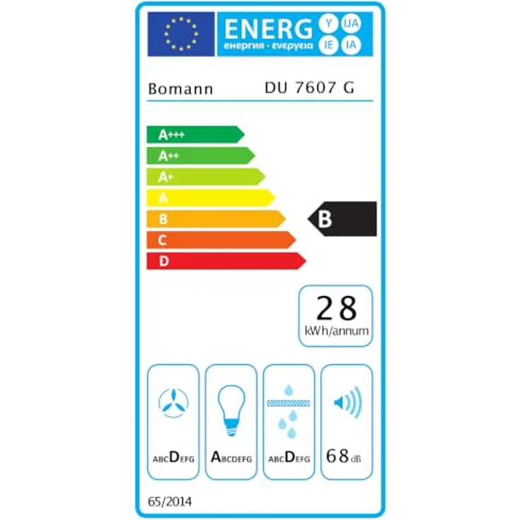 Bomann® DU 7607 G, matte Dunstabzugshaube 60 cm, leise, Umluft/Abluft, 302 m³/h, inklusive Montage-Material – Bild 9