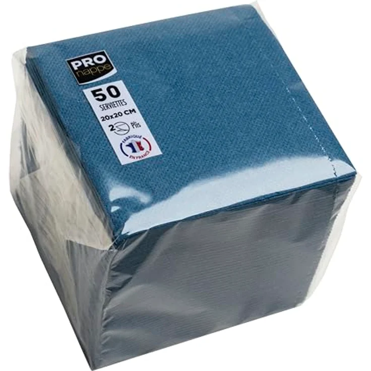 PROnappe Servietten pazifikblau, 2-lagig, 20 x 20 cm, 50 Stück, FSC-zertifiziert – Bild 1