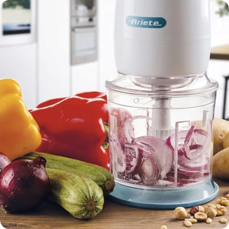 Ariete 0437/01, Universalzerkleinerer mit 0,7 L Schüsselkapazität, 400 Watt Leistung, Edelstahlmesser, blau – Bild 2