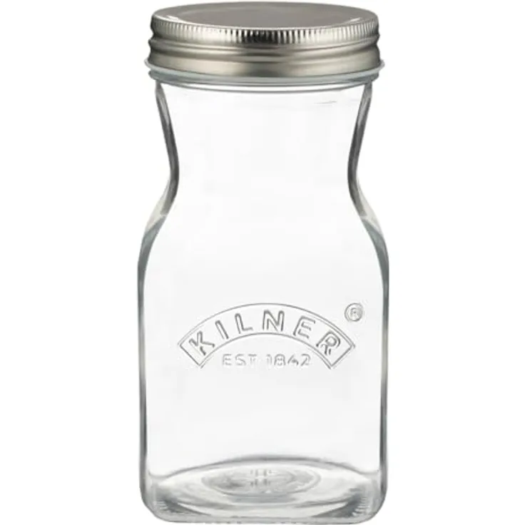 Kilner KIL Saft- und Saucenflasche 0,5l, transparentes Glas mit breiter Öffnung, 6er Set