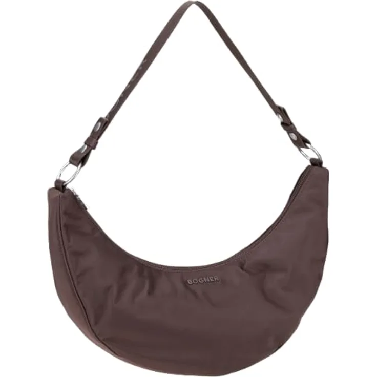 BOGNER Schultertasche Maxon Kyla, Damen Schultertasche aus Nylon in Dunkelbraun, 9.5 cm x 16 cm
