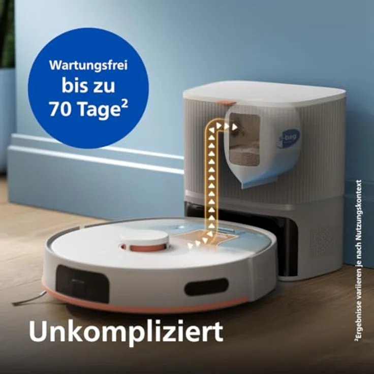 Philips HomeRun 5000 Series, Saug- & Wischroboter mit 10.000 Pa Saugleistung, beige – Bild 4