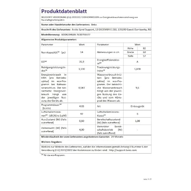 BEKO BDSN28460X Geschirrspüler mit TrayWash für drei Backbleche, hohe Spülintensität – Bild 6