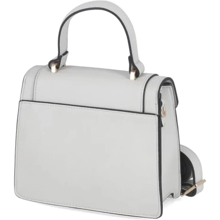 L.Credi Konstanze Handtasche, 20 cm, weiß, 100% Polyurethan, Henkeltasche – Bild 3