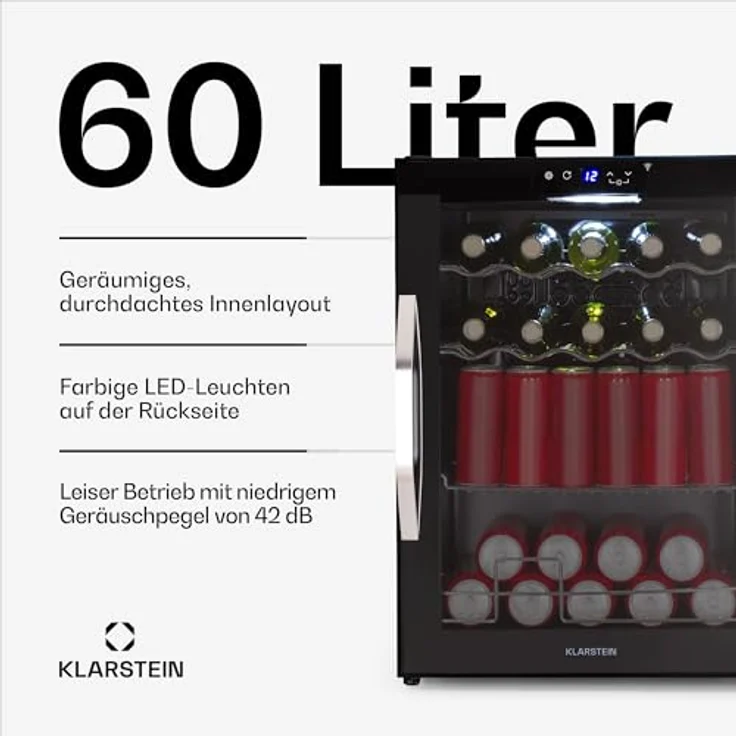 Klarstein Coachella 60, Tischkühlschrank mit 60 Liter Fassungsvermögen, WiFi-Funktion und atmosphärischer LED-Beleuchtung – Bild 2