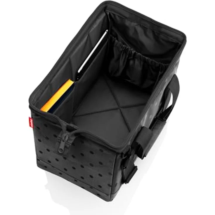REISENTHEL® Einkaufsshopper Allrounder M, geräumige Tasche mit stabiler Rahmenkonstruktion, 6 Innenfächern, glänzendes Punkte-Muster, schwarz – Bild 2