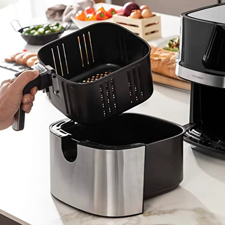 InnovaGoods® Heißluftfritteuse 5,5L, airfryer 1700W, 100 Rezepten auf DE, heissluftfriteuse mit 8 Programmen, Berührungsbildschirm, zeitschaltuhr und 360° Luftstrom, air fryer ideal für 4-6 Personen – Bild 3