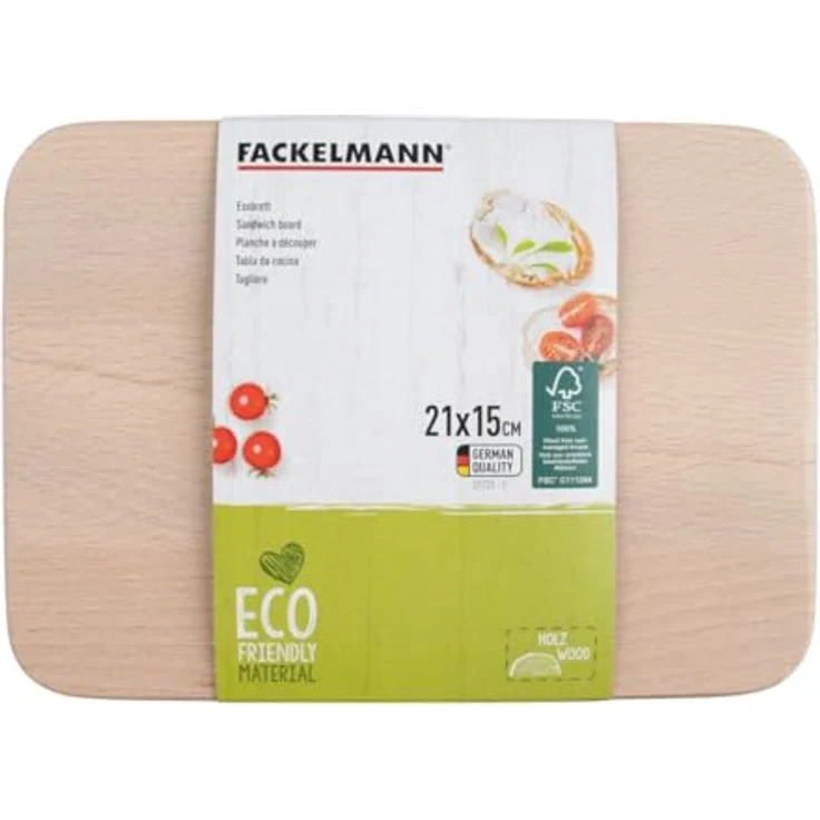 FACKELMANN 31123 Essbrett aus zertifiziertem Buchenholz, braun, ideal zum Frühstücken, robust und langlebig – Bild 3