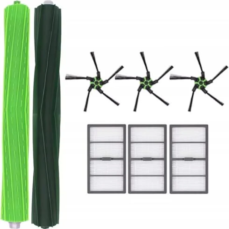 ROSFIX Servicekit Ersatzteil Set für Saugroboter – 8-teilig, 2 Gummiwalzen, 3 HEPA-Filter, 3 Seitenbürsten, kompatibel mit iRobot Roomba S9 (9150) und S9+ (9550) – Bild 2