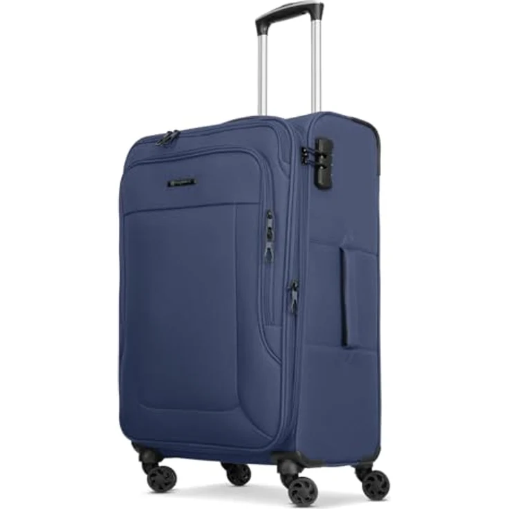 Franky Melbourne 3.0 Koffer Set 3-Teilig | Weichschalen Trolleyset mit 4 Rollen, arretierbarer Griff, Dehnfalte, Hemdenfach und Zahlenschloss | 34L / 56L / 90L – Bild 2