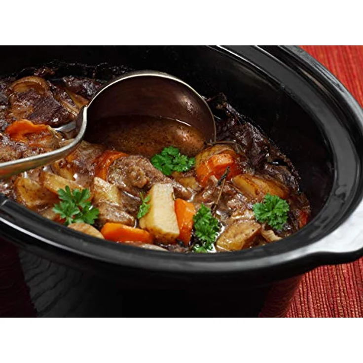 Beper BC.510 - Slow Cooker Kochtopf mit digitalem Display, Keramikbehälter, 3 Kochen, Warmhaltefunktion, Timer und Verzögerungsstart, 280 W, 4,5 Liter, Struktur, Schwarz und Stahl – Bild 5