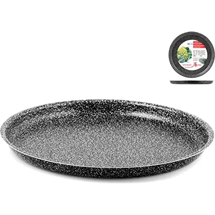 Home Stone Runde Pizzaform, Antihaft, Stein, Anthrazit, 36 cm