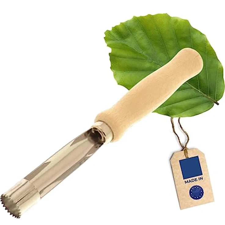HOFMEISTER® Apfelstecher, 16 cm, ideal für Äpfel, Birnen & Kernobstgewächse, Metallteil aus rostfreiem Edelstahl, praktischer Apfel-Entkerner mit Griff aus Buchen-Holz, Made in Germany – Bild 1