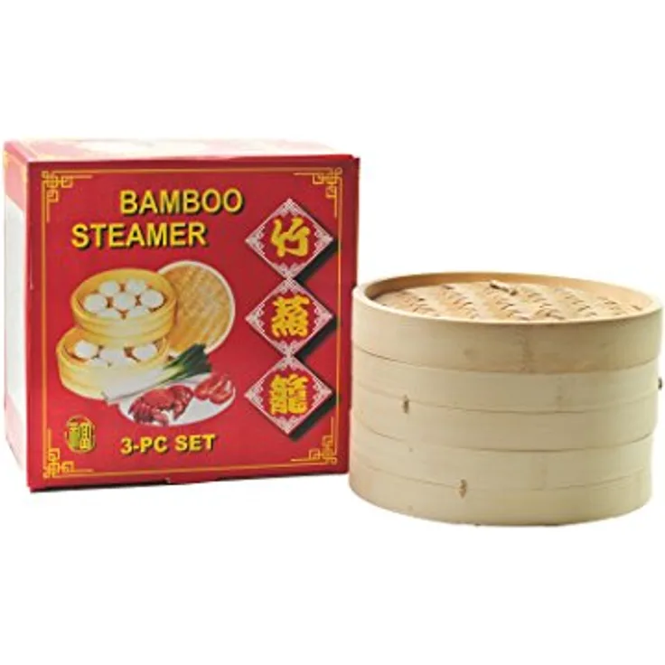 Bambusdämpfer 25cm 3-teilig Bambus Dämpfer Steamer