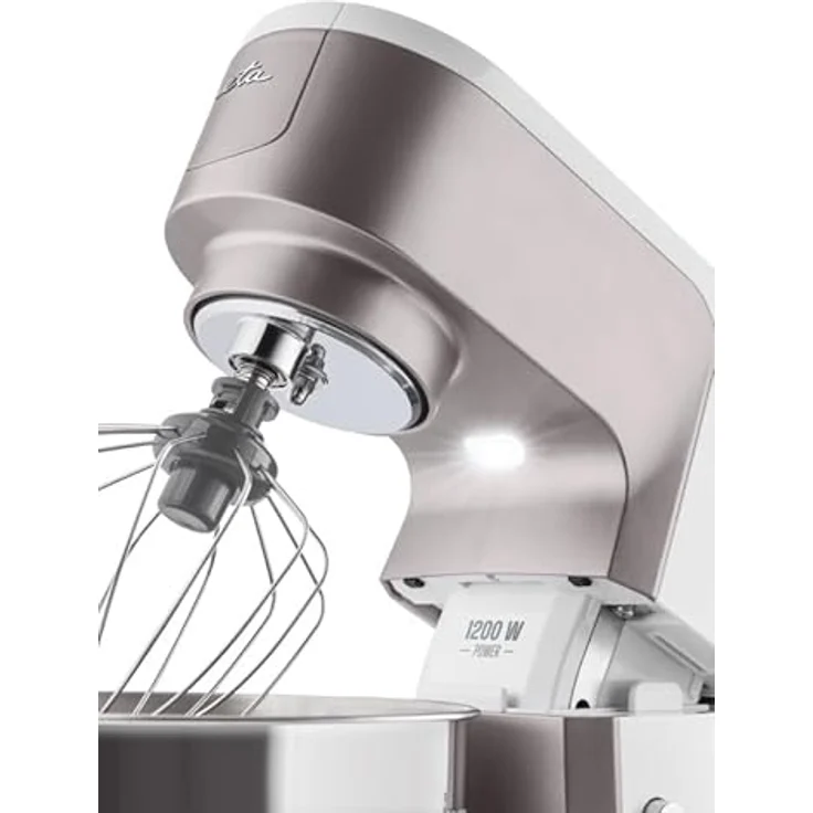 ETA Gratussino III Elements, Küchenmaschine 1200 W mit 4,5 L Edelstahlschüssel, Planetenrührwerk, Fleischwolf und stufenloser Geschwindigkeitsregelung, Silber – Bild 3