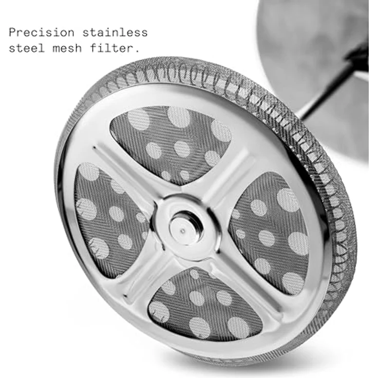 aarke Coffee Press – Premium Kaffeepresse aus Edelstahl, Doppelwand-Vakuumisolierung, Auslaufsicherer Ausguss, 8 Tassen – Bild 5