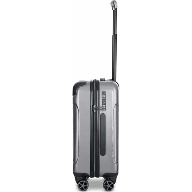 bugatti Valencia Handgepäck Koffer | Cabin Max Trolley 4 Rollen, arretierbarer Griff, Kreuzpackgurt | 38 cm x 24 cm x 55 cm, Schwarz – Bild 4