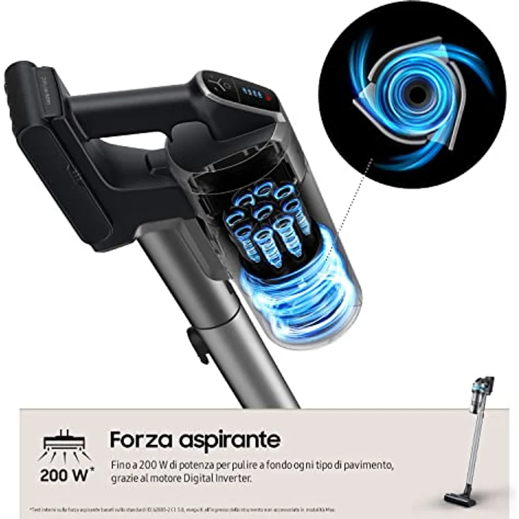 Samsung mit HEPA Filter Aspirazione VS20T7531T1/ET, Samsung Jet 75 Turbo, Silber Schwarz, 4 accessori – Bild 4