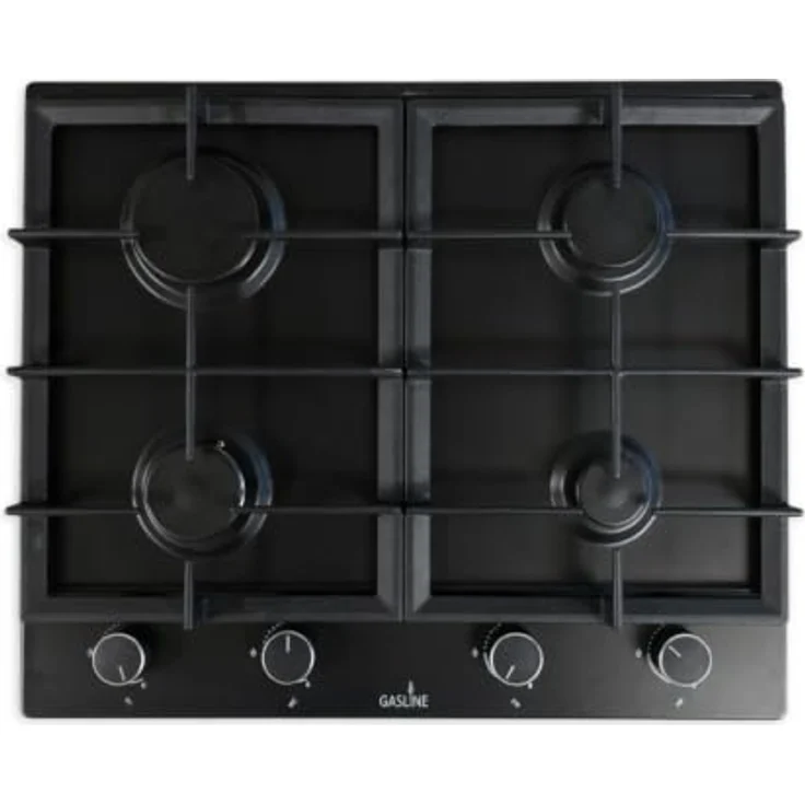 Böhme Herdset Einbaubackofen HB60F78PPB 78L Heißluft + Gasline GAG60INB 60 cm Gaskochfeld Schwarz Matt, 4 Gasbrenner, Energieeffizienzklasse A, LED-Display, Teleskopauszug – Bild 2