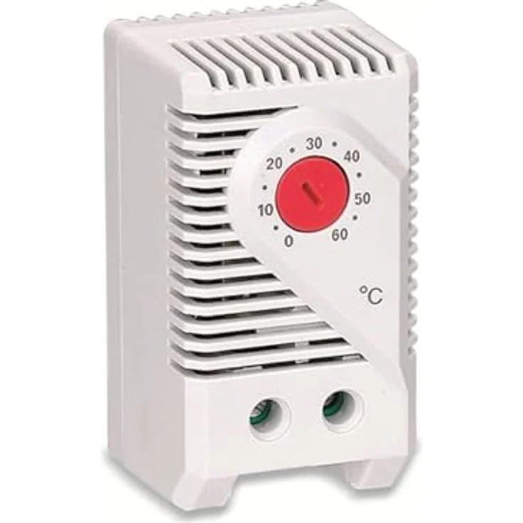 RELTECH Industrie-Thermostat KTO011, öffner für Heizungsregelung, Einstellbereich 0...+60 °C, Schutzart IP20, Montage Clip für 35 mm Hutschiene – Bild 1