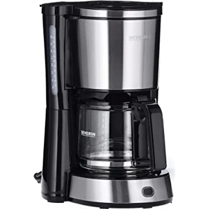 SEVERIN KA 4822 Type Kaffeemaschine (Für gemahlenen Filterkaffee, 10 Tassen, Inkl. Glaskanne) edelstahl-schwarz – Bild 2