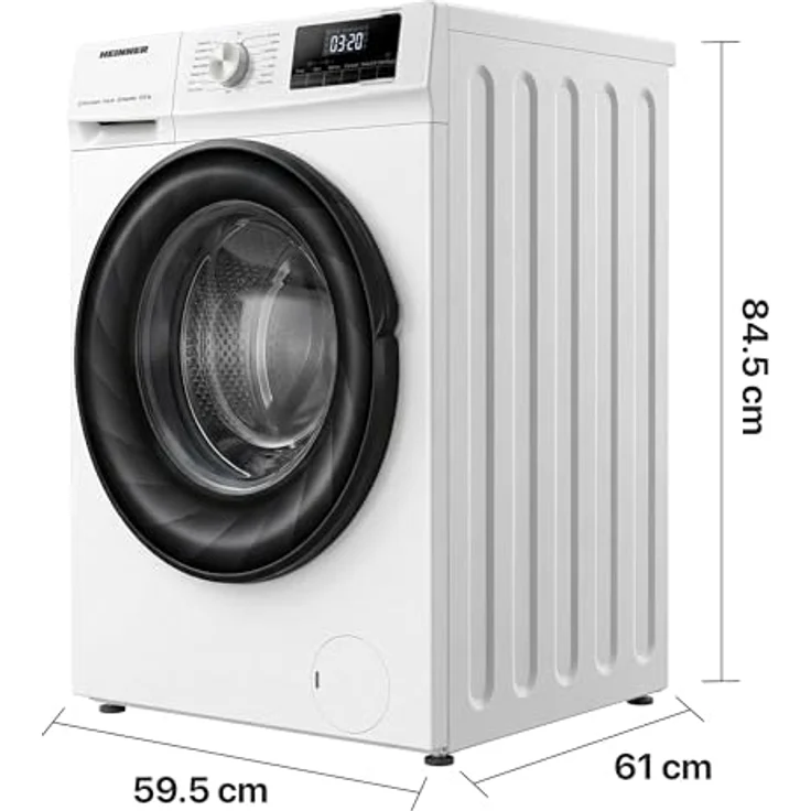 Heinner HWDM-H10614A Waschtrockner, 10 kg Waschen/6 kg Trocknen, 1400 U/min, Allergie-Dampf, Weiß – Bild 3