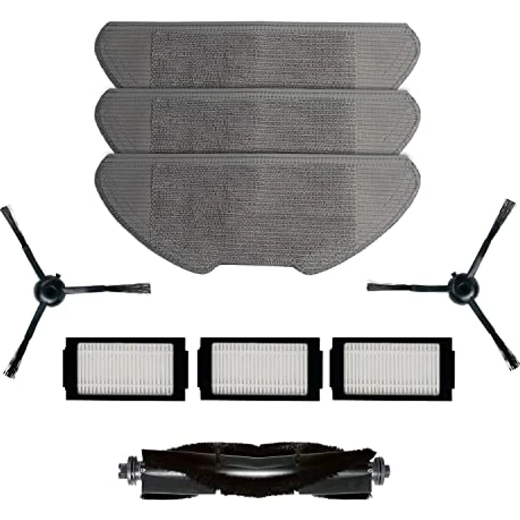 ZACO A11s Pro original Zubehör Set für Saugroboter und Wischroboter, Ersatzteile inkl. Feinpartikel Filter, Seitenbürsten, Wischtücher & Hauptbürste – Bild 2