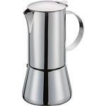 Cilio AIDA Espressokocher 10 Tassen | Edelstahl poliert | für alle Herdarten, auch Induktion geeignet | Ø 9cm, H:17,5cm | italienische Kaffeemaschine | Cafetera | Mokka Maschine
