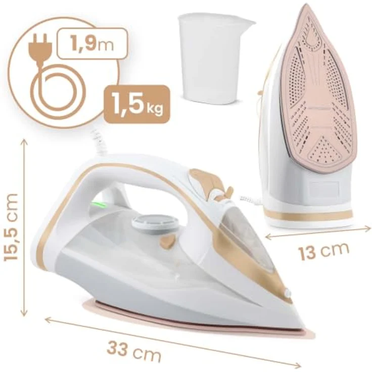 Berdsen BD-330, 3000-W-Dampfbügeleisen mit Keramikbeschichtung, Vertikalbetrieb und 350 ml Wassertank – Bild 3