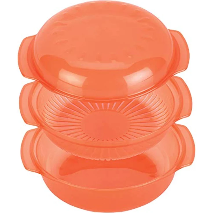 Wpro STM006 Dampfgarbehälter für die Mikrowelle (rund, 1,5 l) orange – Bild 3