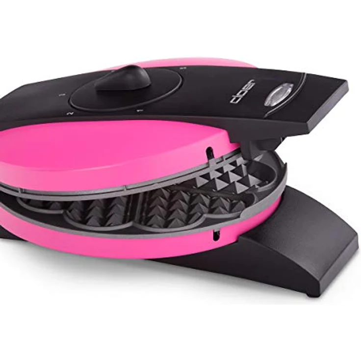 cloer 1627-11 Waffelautomat für klassische Herzchen-Waffeln - 930 W-Waffelgröße 15,5 cm-stufenlos wählbarer Bräunungsgrad, Pink – Bild 3