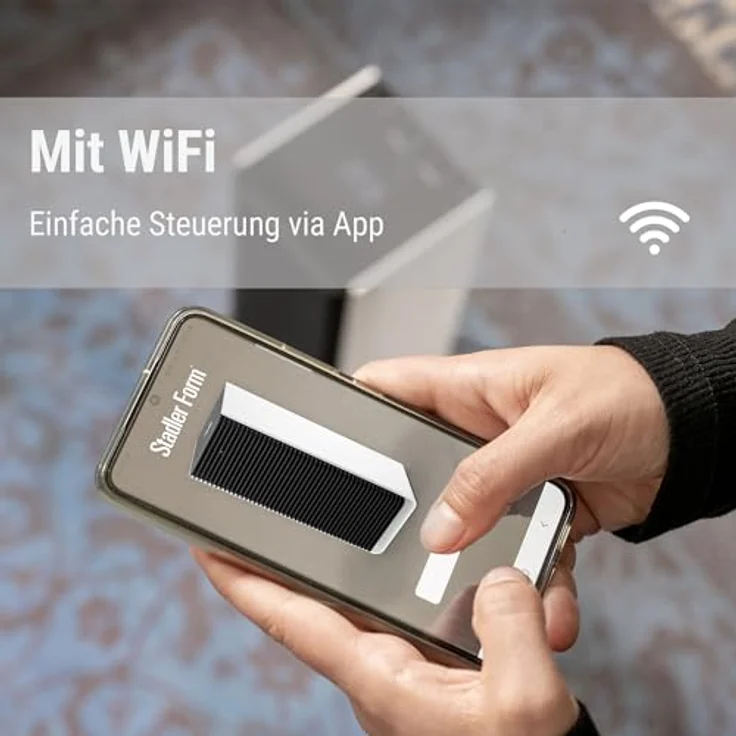 Stadler Form Heizlüfter Sam mit WiFi, PTC-Keramik-Heizelement, Auto-Modus, Thermostat, Kippschutz, 4 Leistungsstufen, 700-2‘000 W, mobil, energiesparend, leise, weiss-schwarz – Bild 2