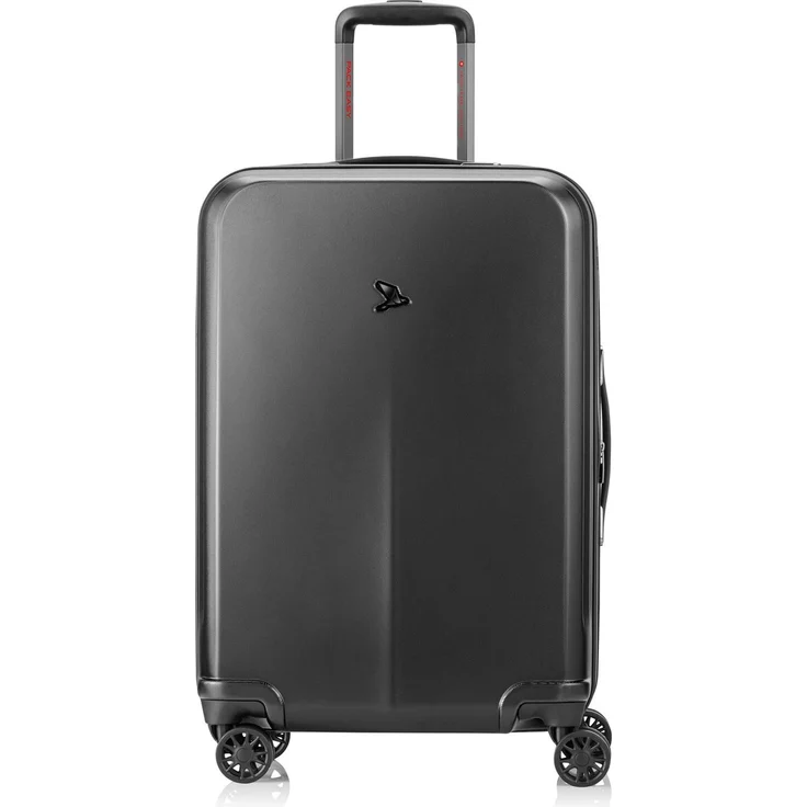 Pack Easy ReNew Genius Trolley Koffer, Schwarz, 91 l, inkl. 3er Set Travel Pouches, TSA-Zahlenschloss, 8 Rollen