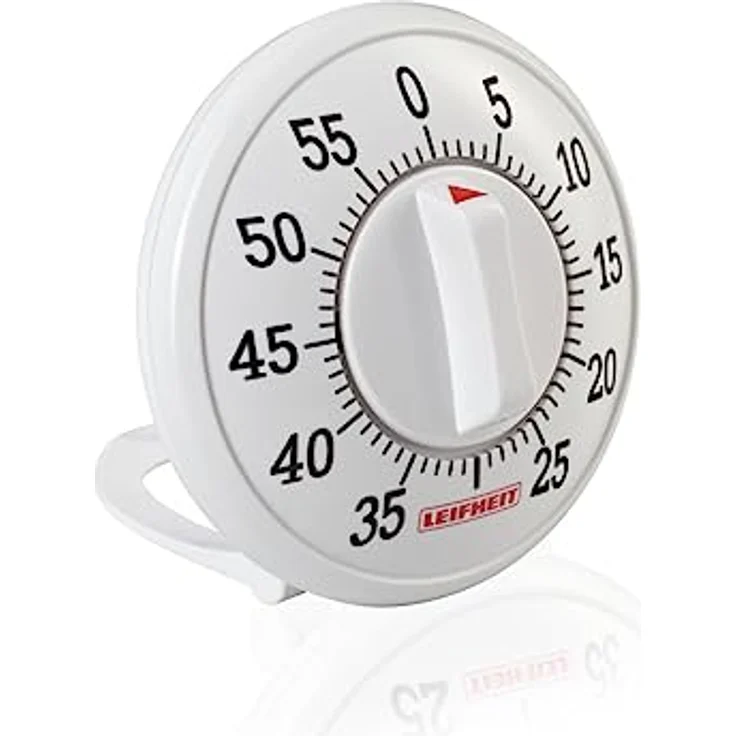 Leifheit Kurzzeitmesser ComfortLine-Serie, praktischer Küchentimer bis 60 Minuten, Eieruhr mit gut lesbarer Minutenskala, Kitchen timer benötigt keine Batterien, Küchenuhr, weiß – Bild 2